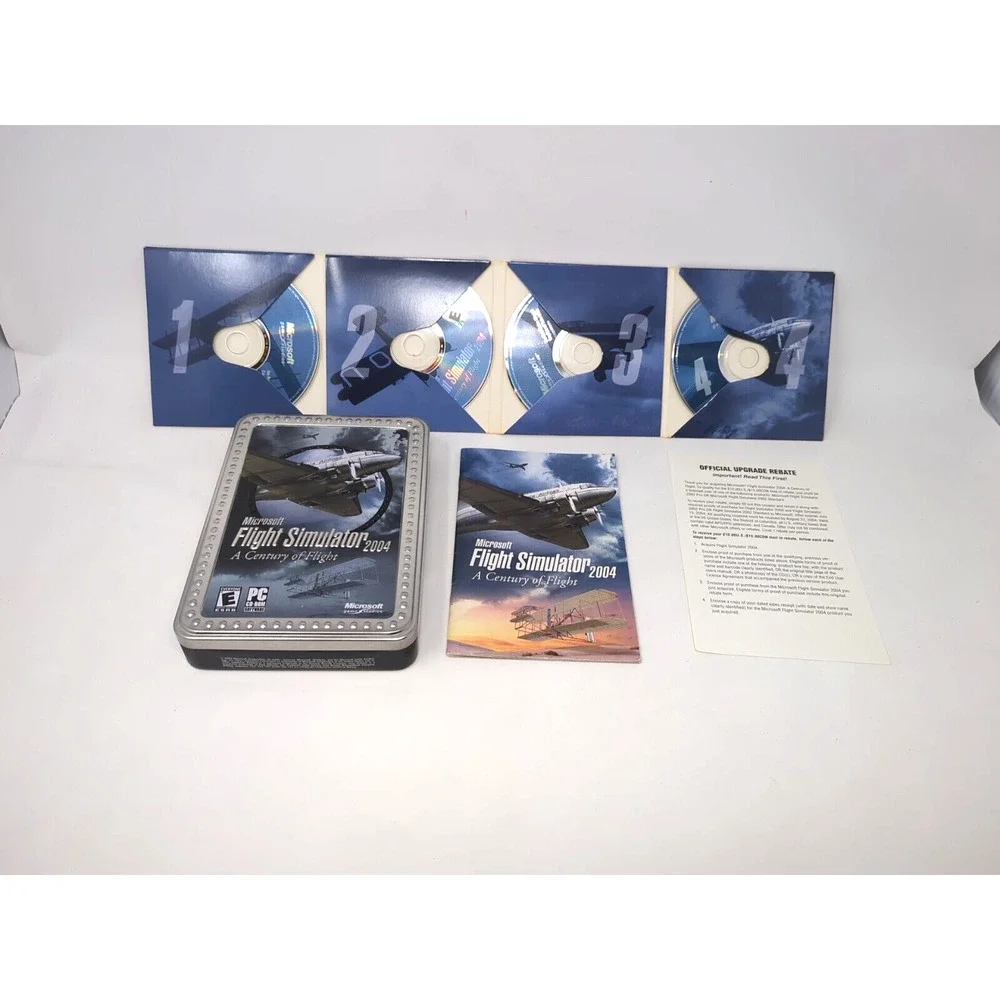 Microsoft Flight Simulator 2004 A Century of Flight PC 2003 4 Disc Set Preowned